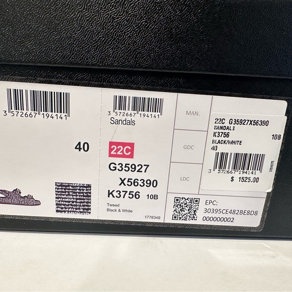 Chanel Dad Sandals Black and White Tweed Size 40 - Picture 6 of 6